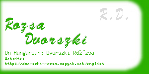 rozsa dvorszki business card